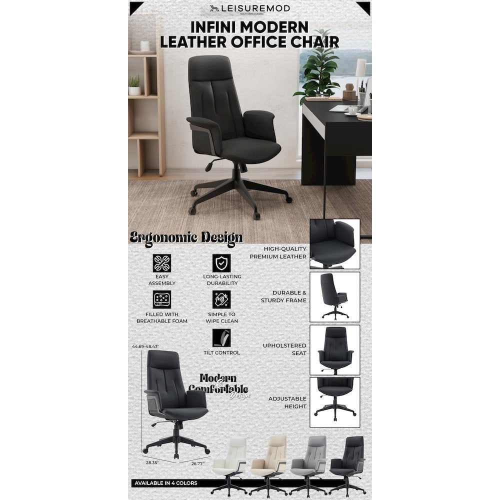 Inifini Collection Modern Office Chair In Black