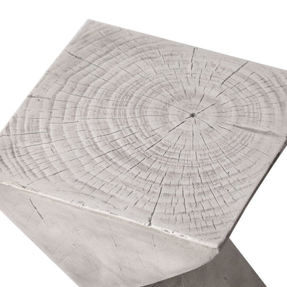 Glint Collection Fiberglass Outdoor Side Table in Grey
