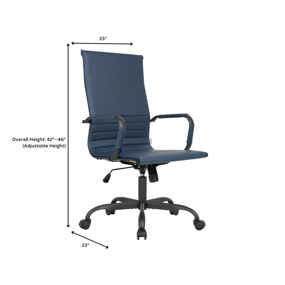 Harris High-Back Leather Office Chair With Black Frame