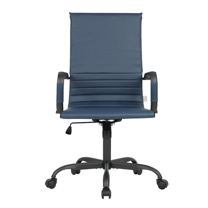 Harris High-Back Leather Office Chair With Black Frame