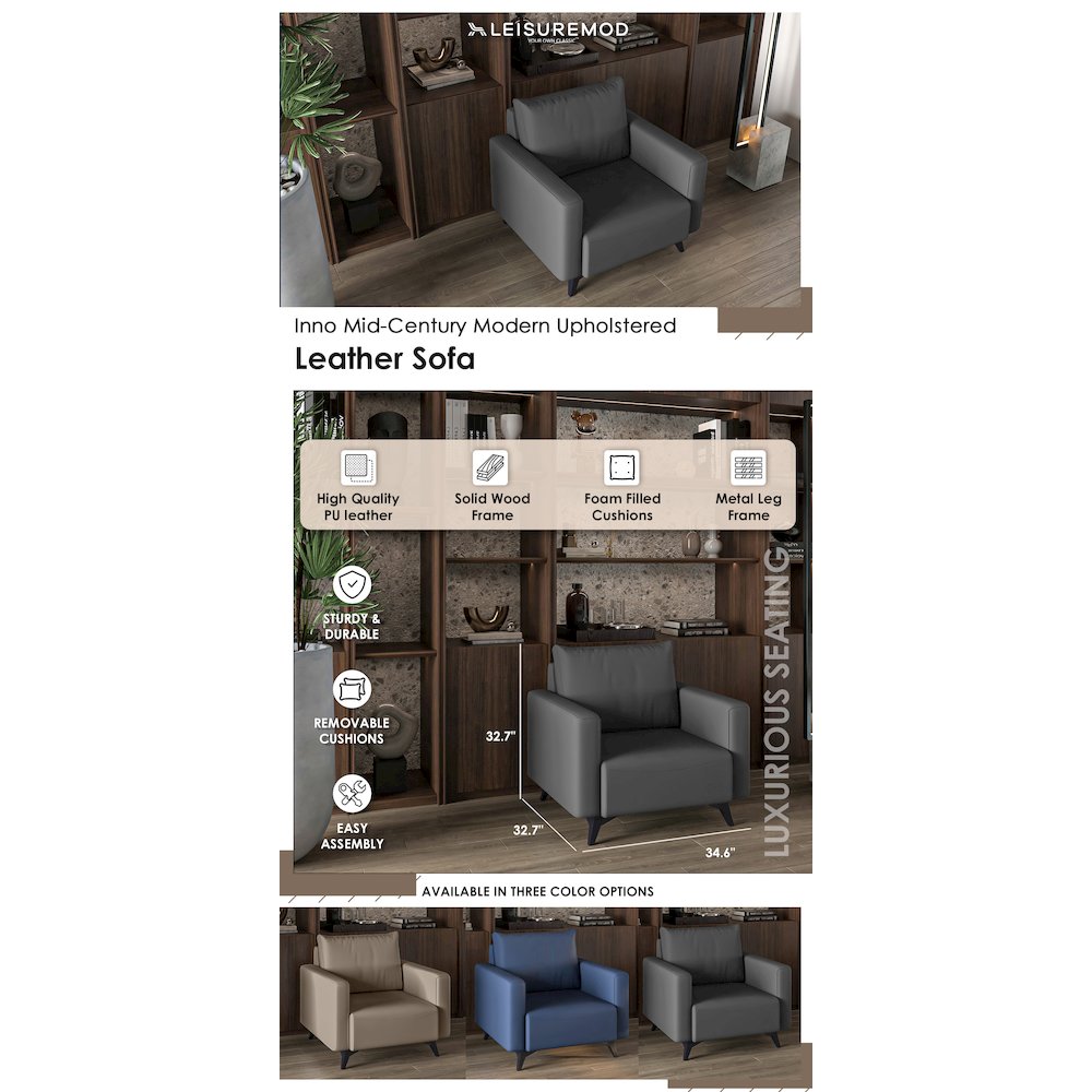 Inno Collection Single Seater Sofa In Grey