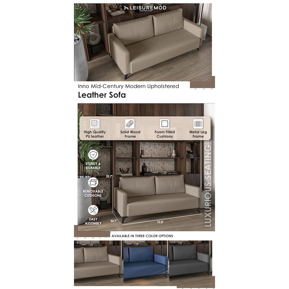 Inno Collection Three Seater Sofa In Taupe