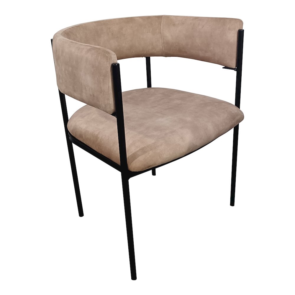 Cyril Collection Modern Chair in Light Brown Velvet