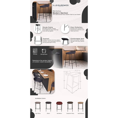 Servos Modern Barstool in Black