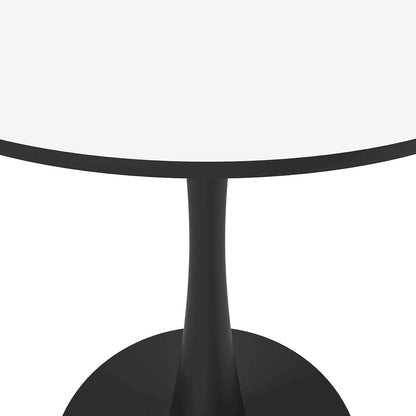 Leisyremod Bristol 24" Round Dining Table Black base with White top