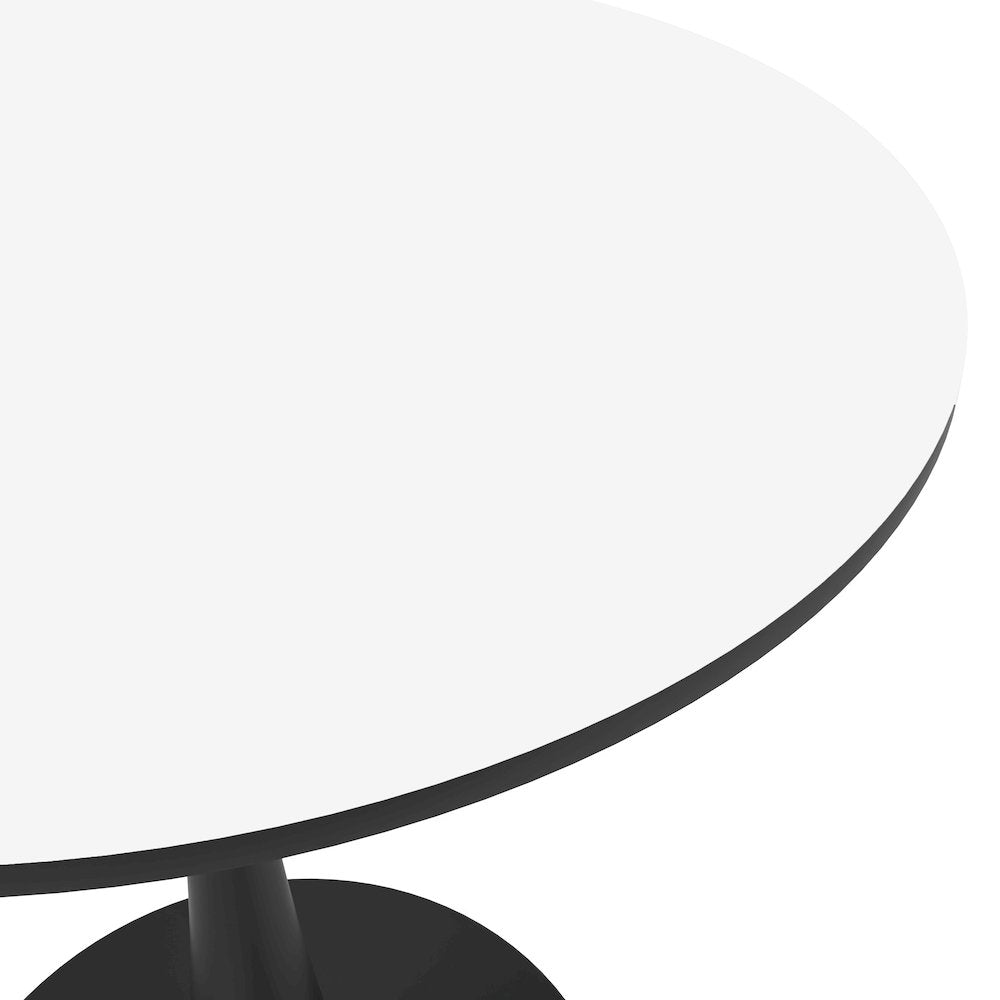 Leisyremod Bristol 24" Round Dining Table Black base with White top