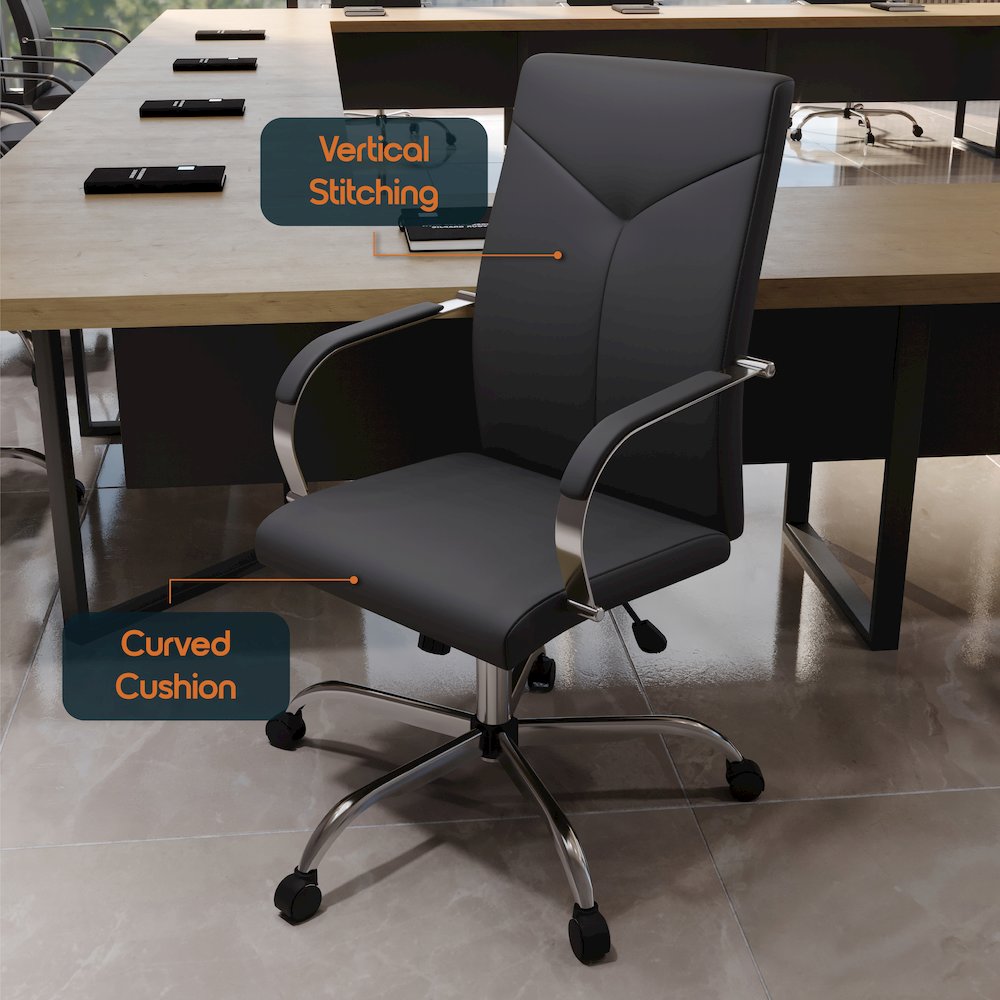 Sonora Modern High-Back Leather Office Chair