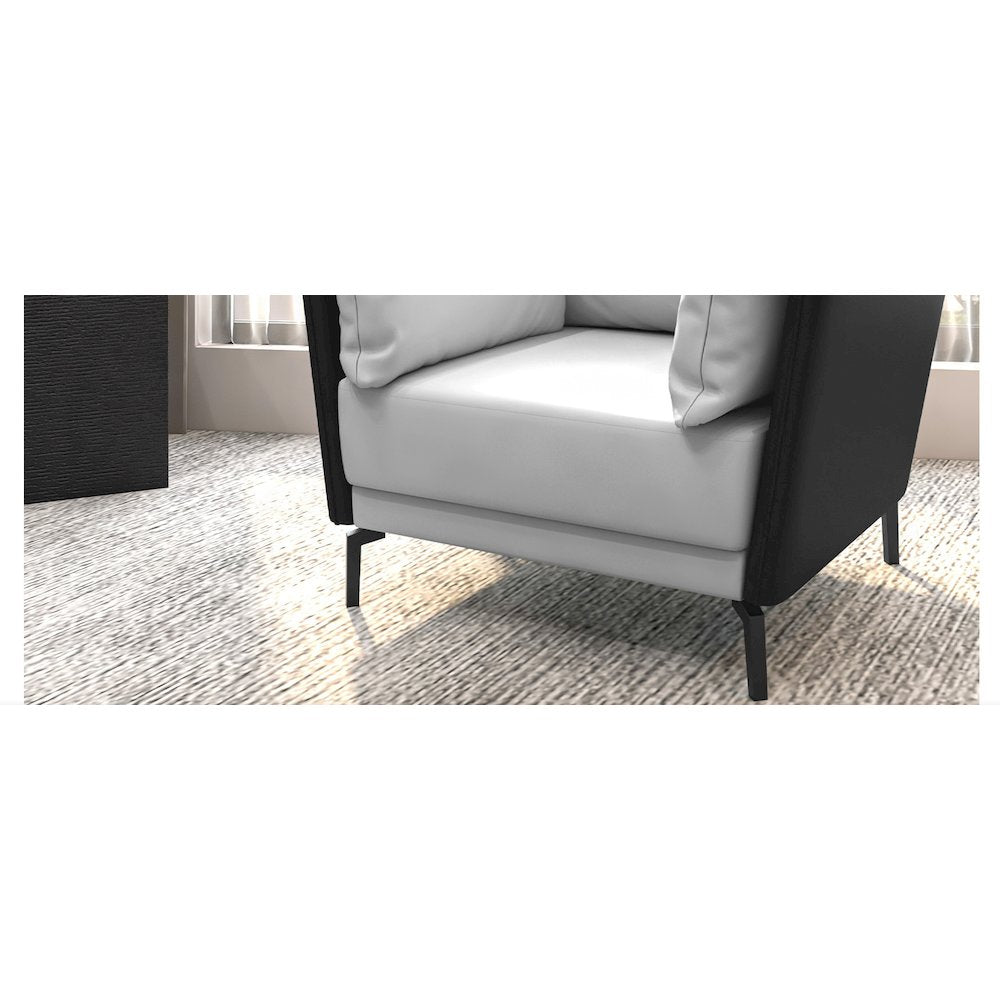 Luxify Collection Single Seater Sofa in Black/Grey