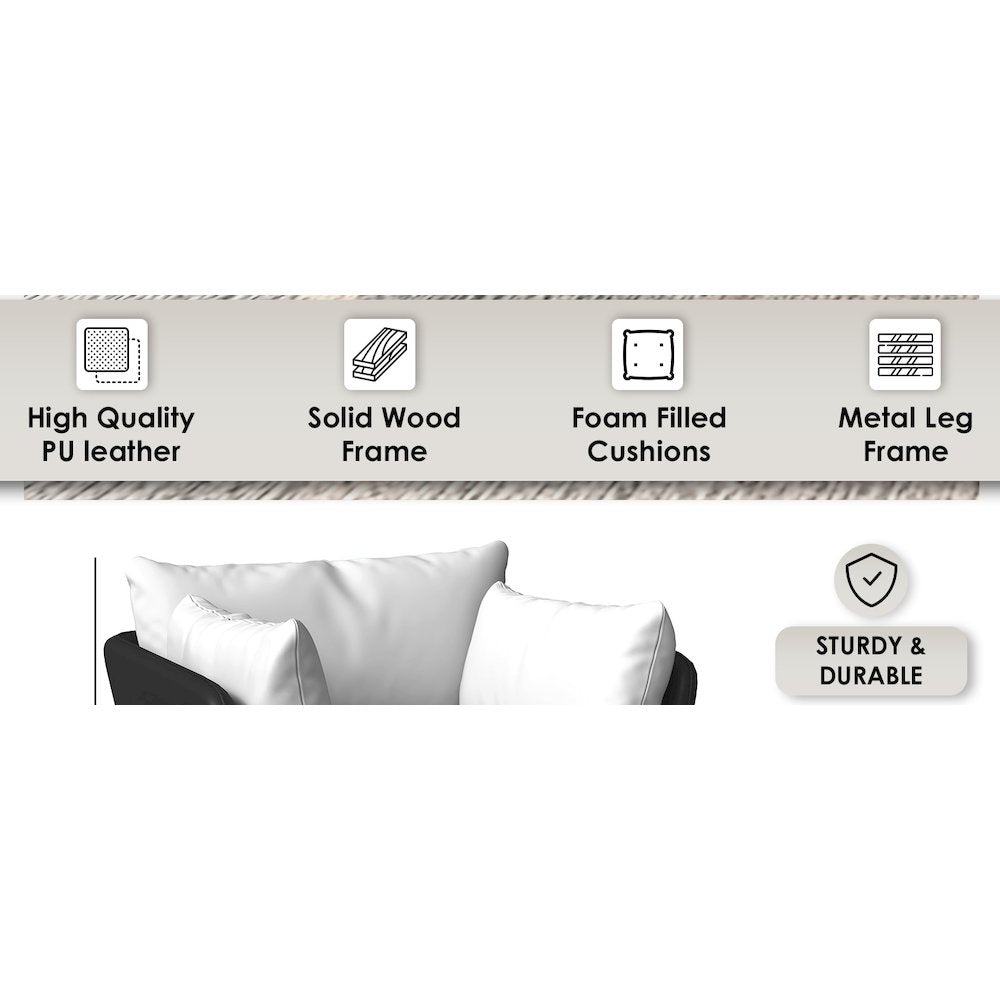 Luxify Collection Single Seater Sofa in Black/Grey