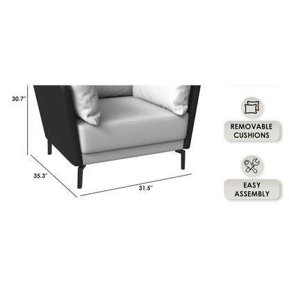 Luxify Collection Single Seater Sofa in Black/Grey