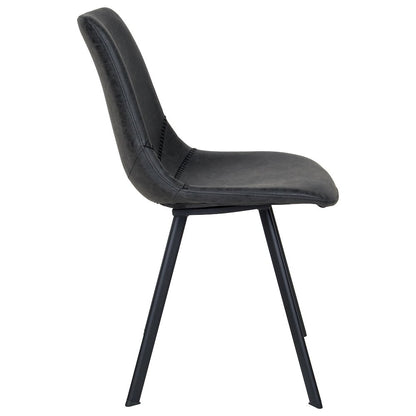 Markley Modern Leather Dining Chair With Metal Legs
