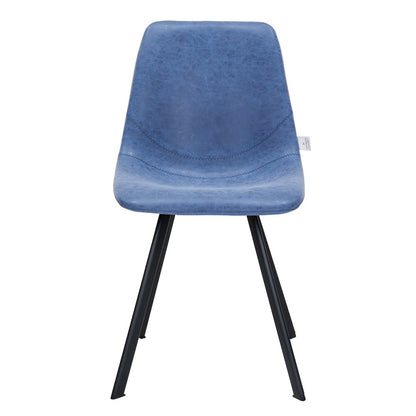 Markley Modern Leather Dining Chair With Metal Legs