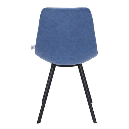 Markley Modern Leather Dining Chair With Metal Legs