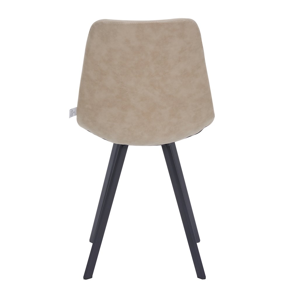 Markly Modern Leather Dining Chair With Metal Legs in Taupe