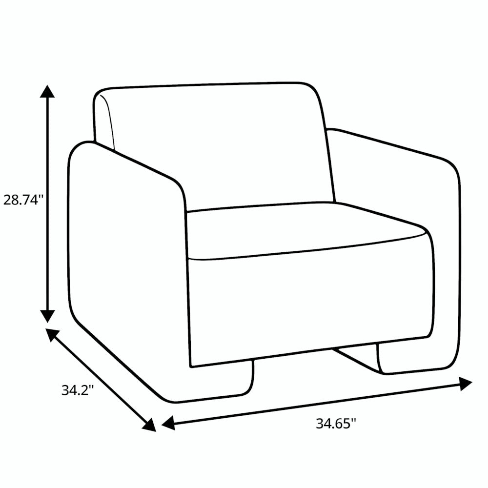 Nyta Collection Modern Accent Chair in Grey Linen