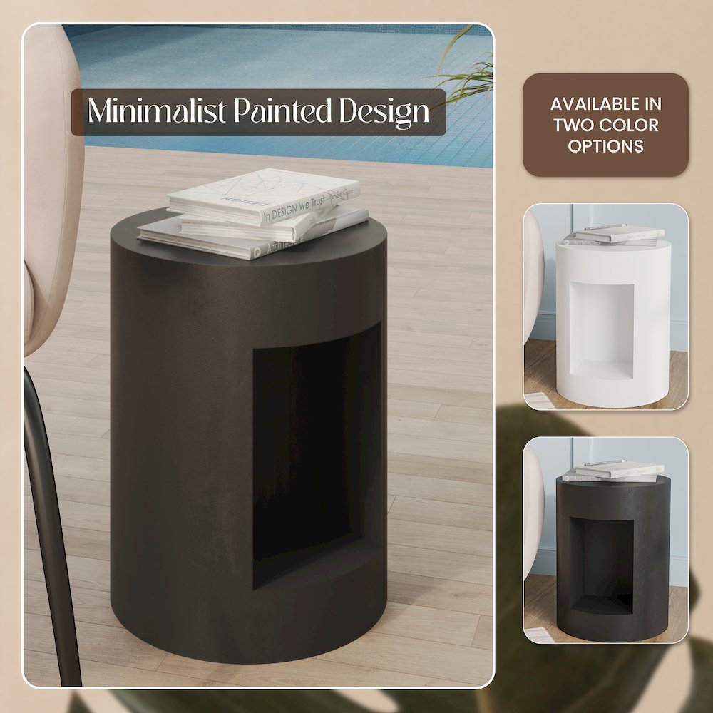 Modern Side End Table Nook Series In Black
