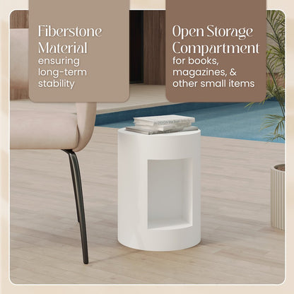 Modern Side End Table Nook Series In White