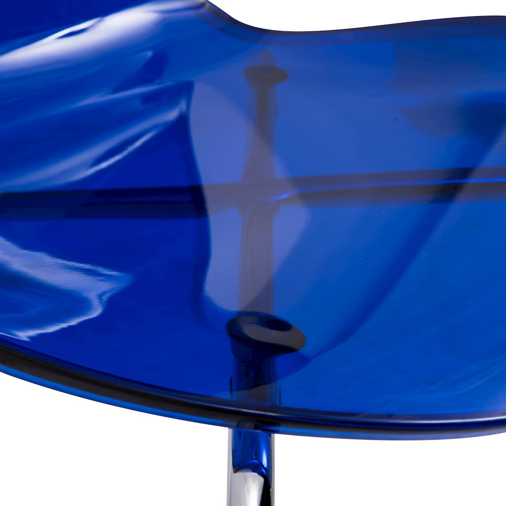 Modern Oyster Transparent Side Chair in White Base