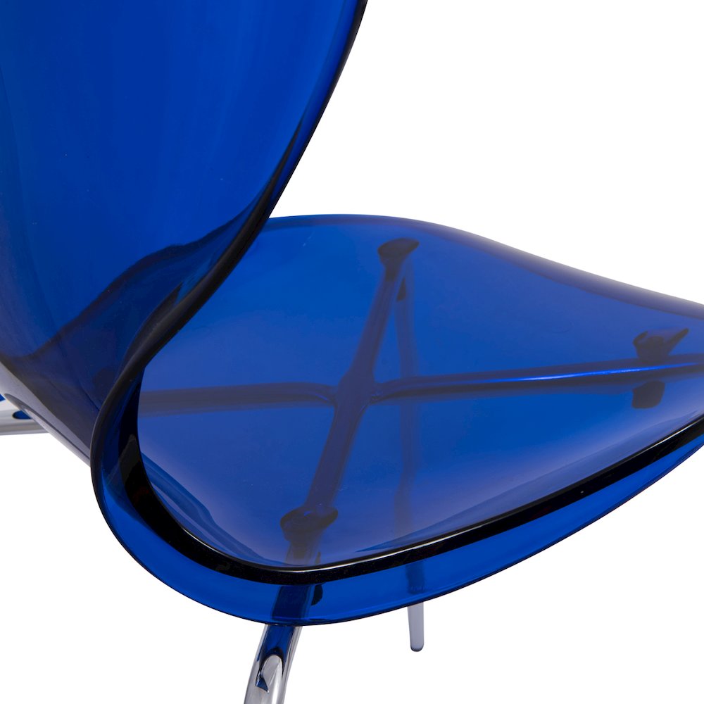 Modern Oyster Transparent Side Chair in White Base
