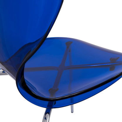 Modern Oyster Transparent Side Chair in White Base