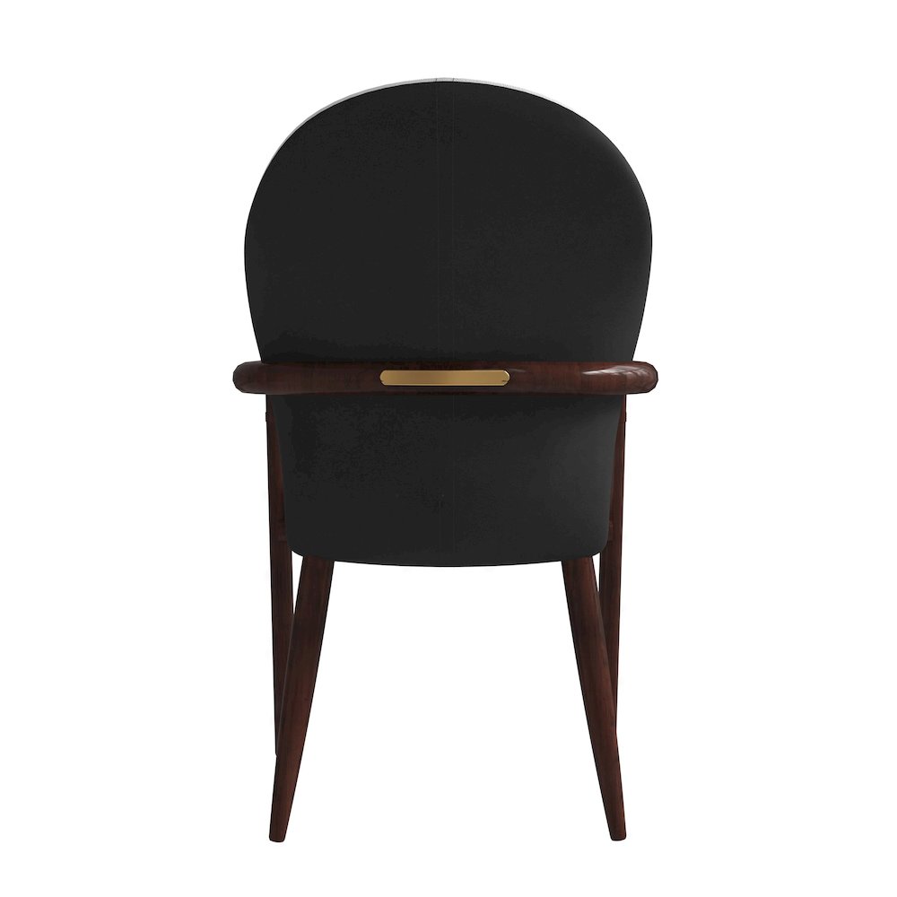 Opaline Series Elegant Wooden Dining Chair in Black Velvet and White
