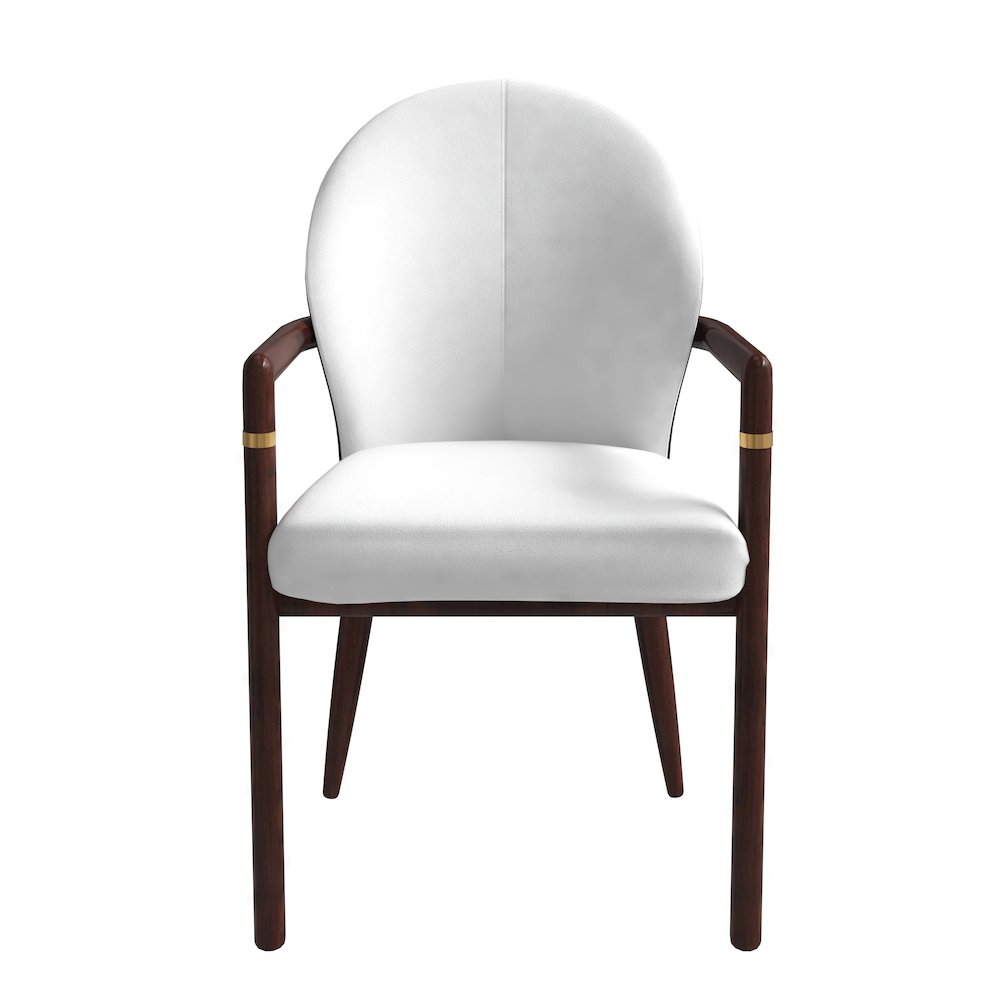 Opaline Series Elegant Wooden Dining Chair in Black Velvet and White