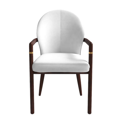 Opaline Series Elegant Wooden Dining Chair in Black Velvet and White