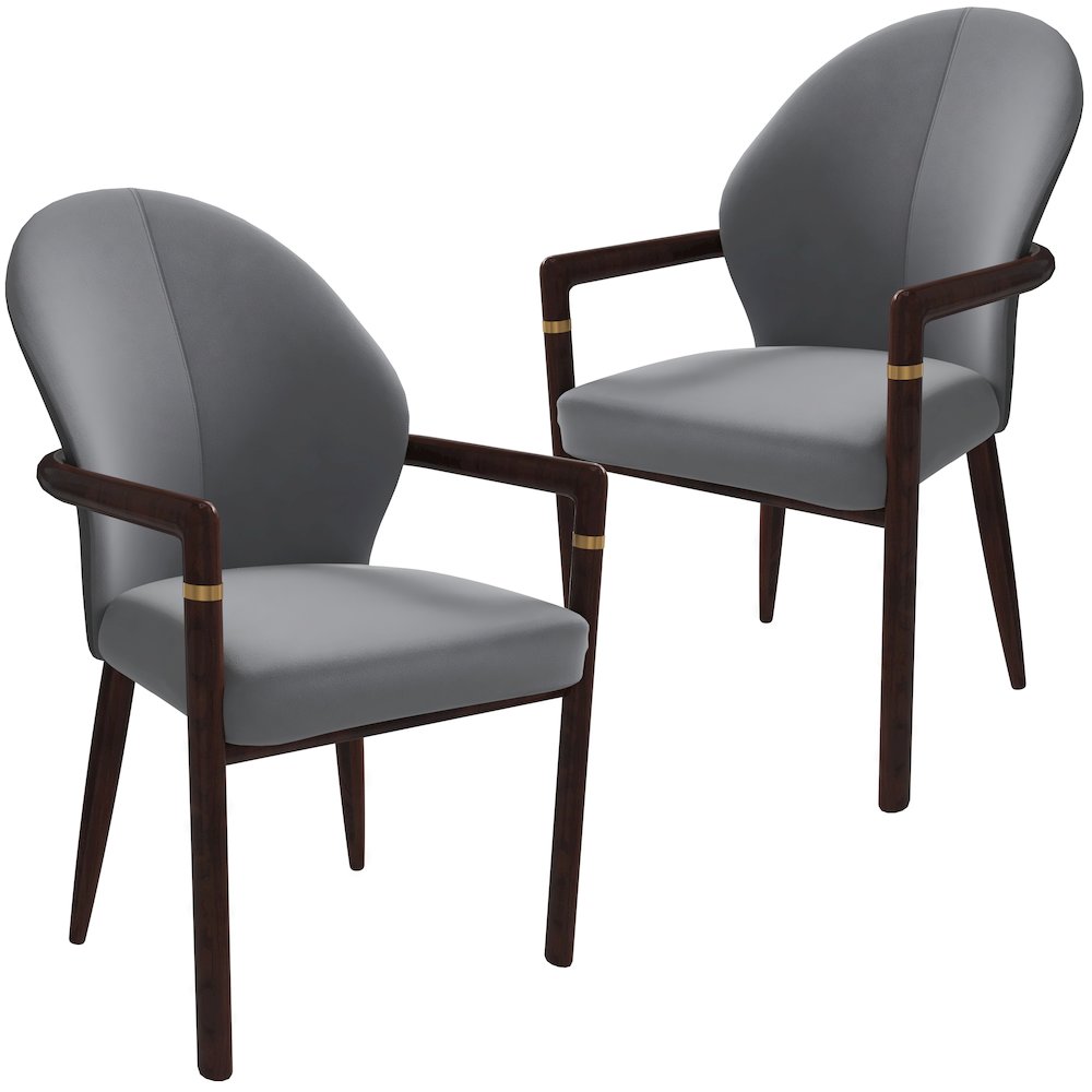 Opaline Series Elegant Wooden Dining Chair in Two-Tone Grey