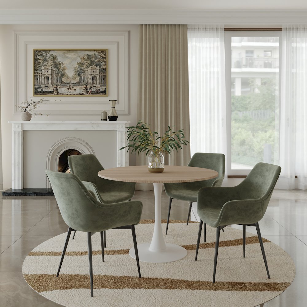 Bristol - Bistro Table - White base Natural wood Top
