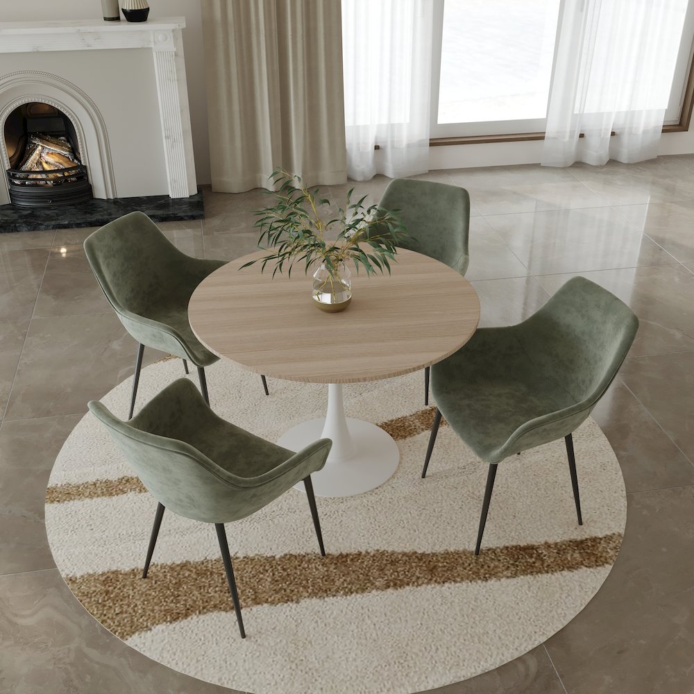 Bristol - Bistro Table - White base Natural wood Top