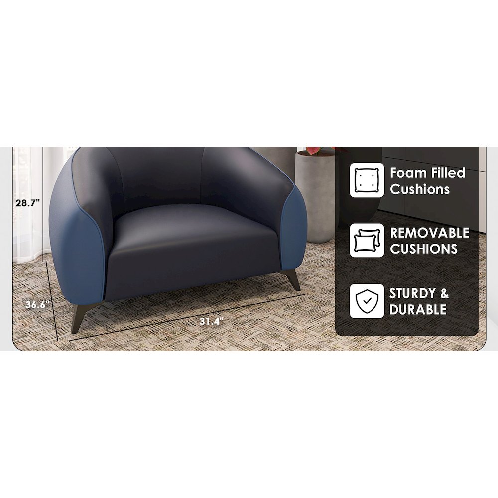 Opula Collection Single Seater Sofa In Blue
