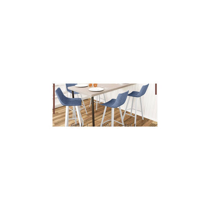 Elland - Bar stool - Peacock Blue - White Base