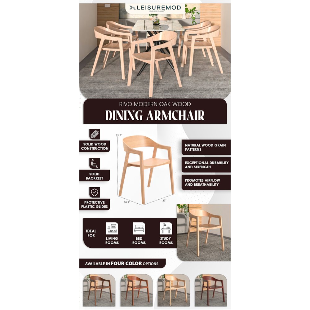 Rivo Collection Elegant Dining Chair in Natural Wood