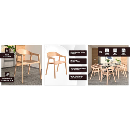 Rivo Collection Elegant Dining Chair in Natural Wood
