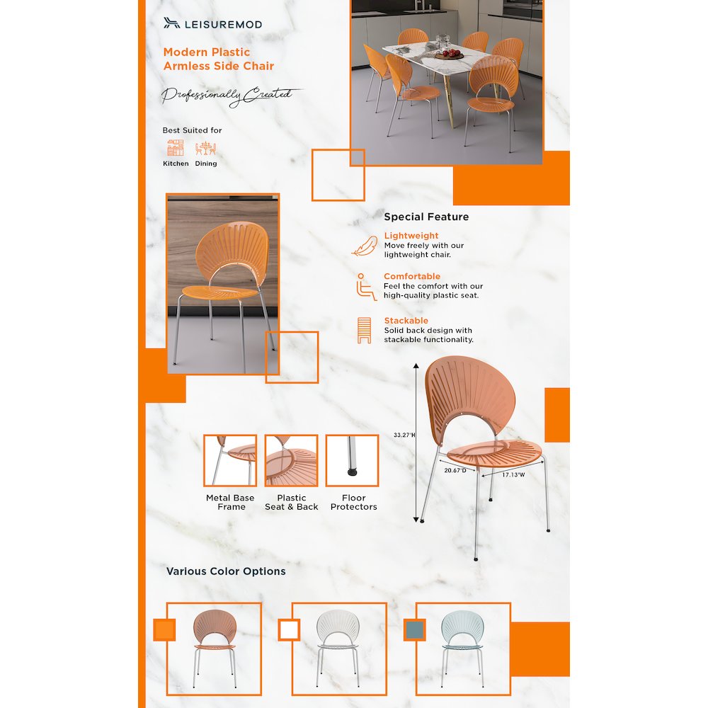 Opulent Series Modern Amber Dining Chair