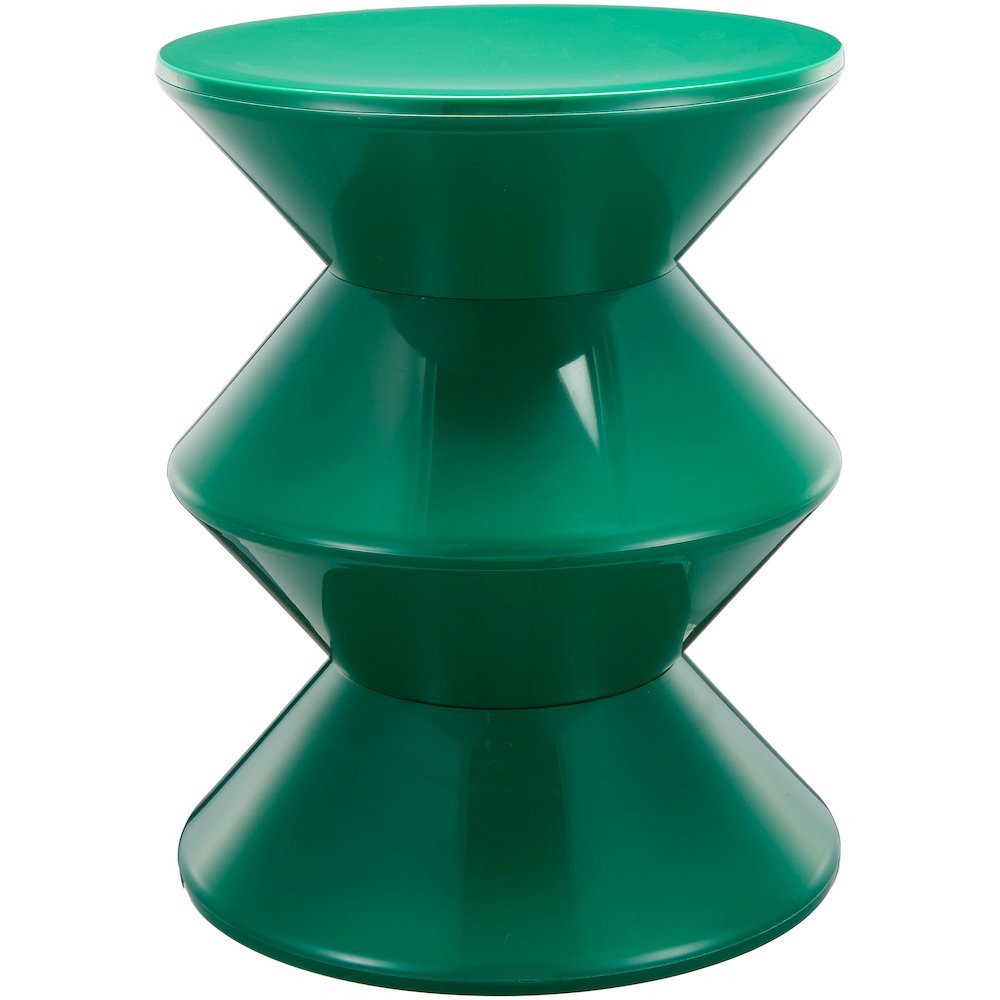 Aura Modern Plastic Side End Table, Indoor/Outdoor Use, Green