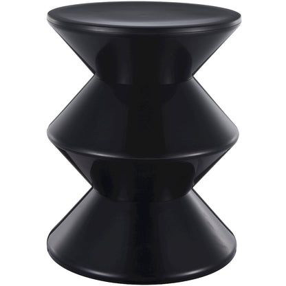 Aura Modern Plastic Side End Table, Indoor/Outdoor Use, Black
