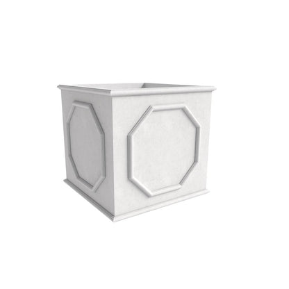 Sprout Series Cubic Fiber Stone Planter in White 15 Cube