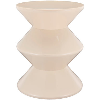 Aura Modern Plastic Side End Table, Indoor/Outdoor Use, Ivory