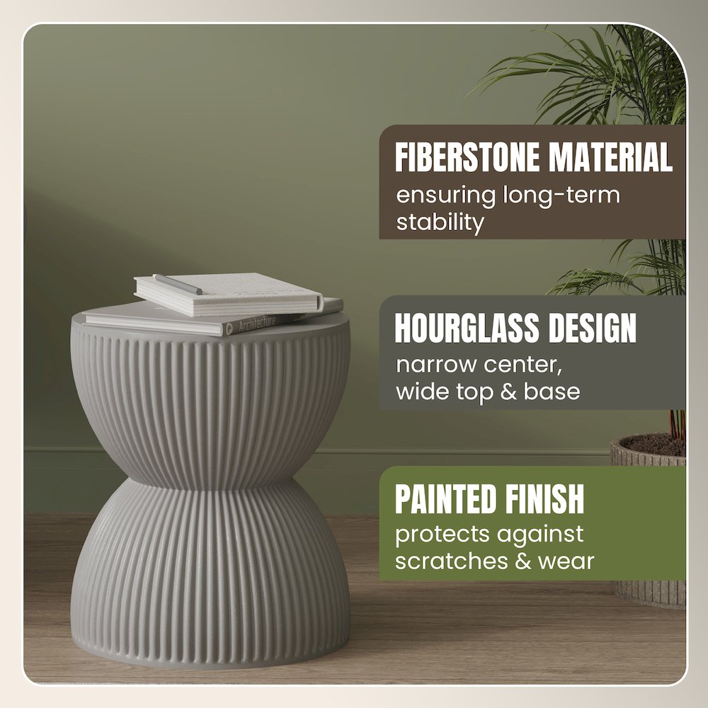Modern Side End Table Spire Series In Grey