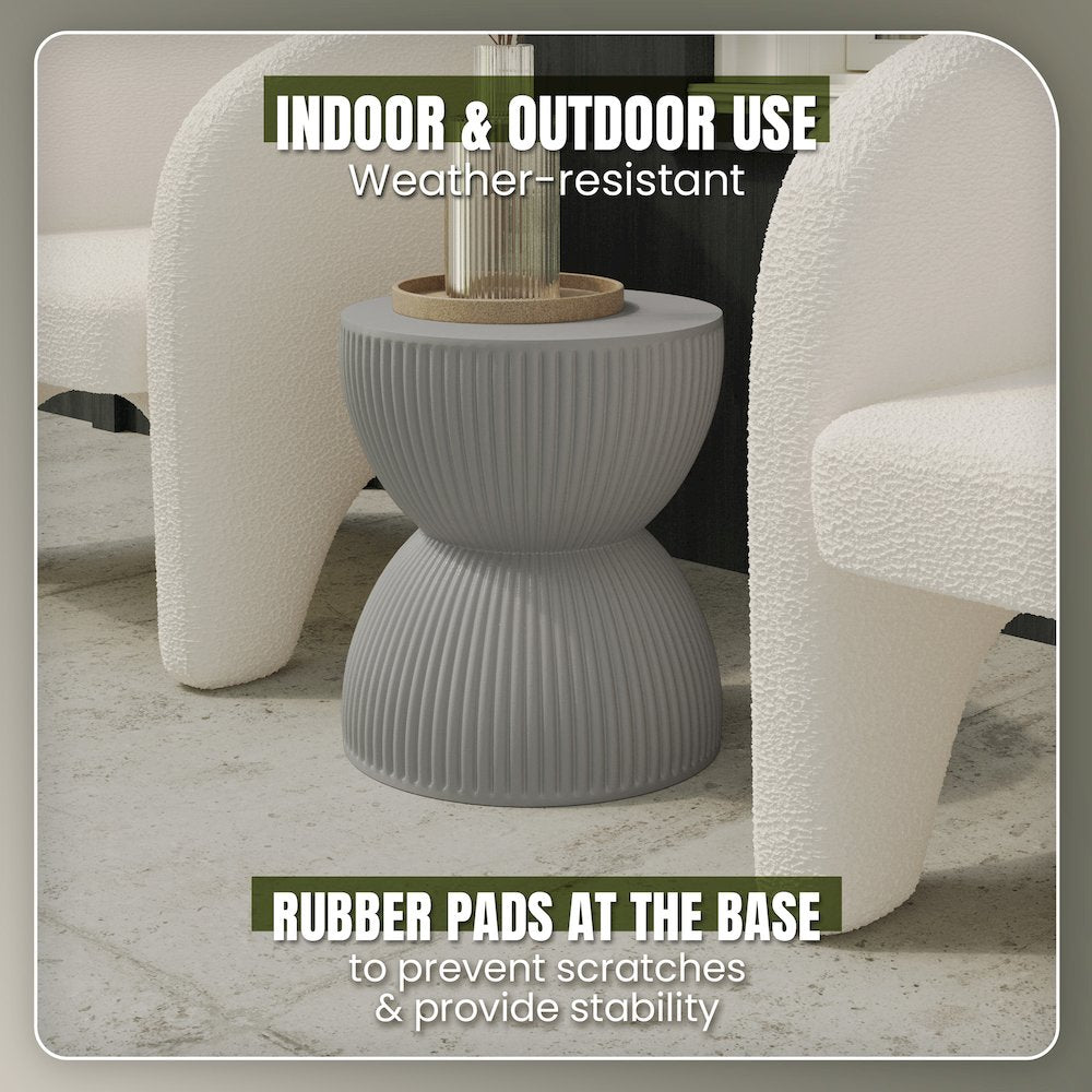 Modern Side End Table Spire Series In Grey