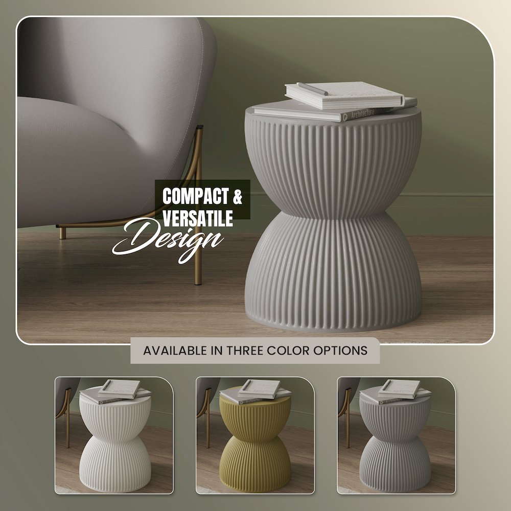Modern Side End Table Spire Series In Grey
