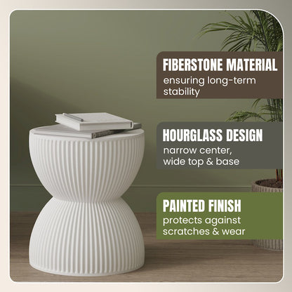 Modern Side End Table Spire Series In White