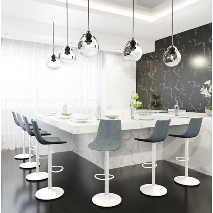 Tilbury - Bar stool -White Base- Peacock Blue