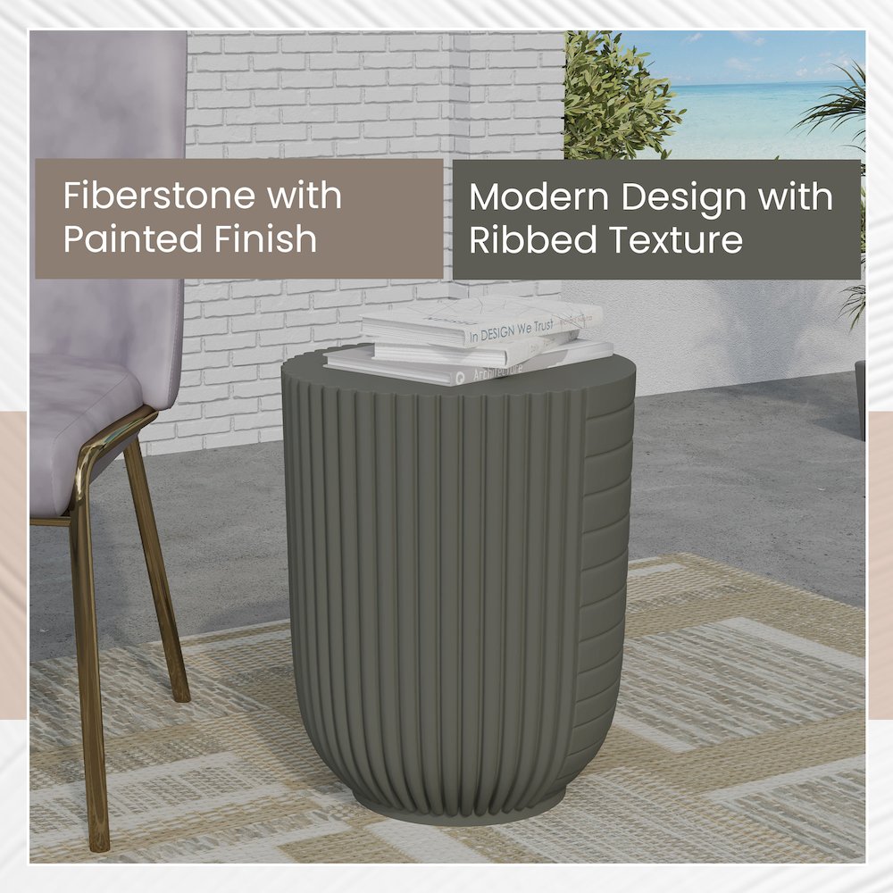 Modern Side End Table Trove Series In Green Grey