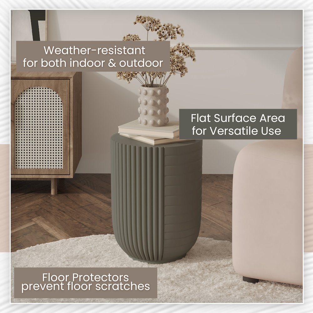 Modern Side End Table Trove Series In Green Grey