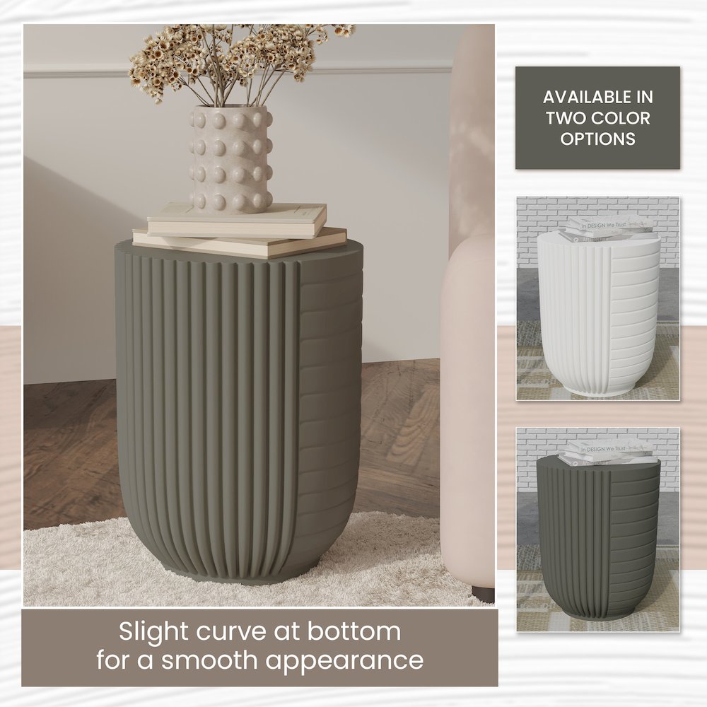 Modern Side End Table Trove Series In Green Grey