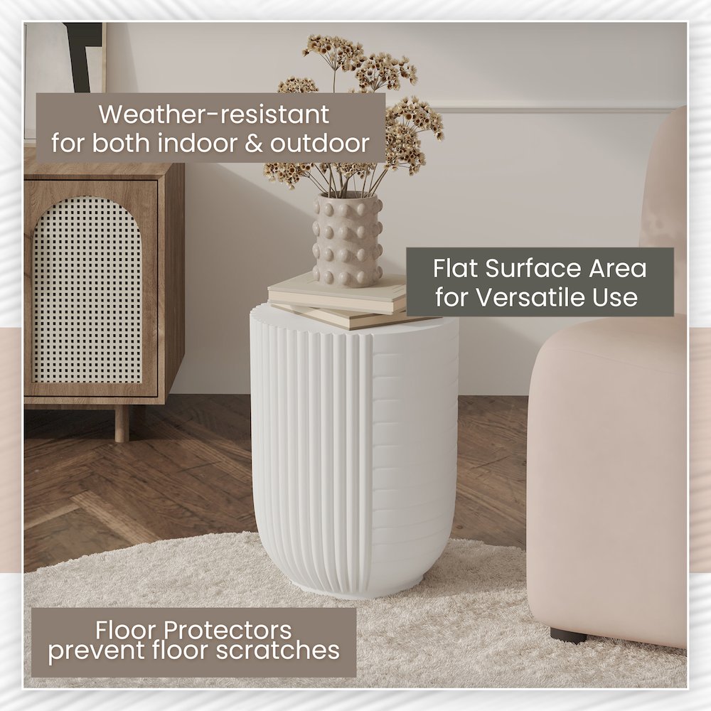 Modern Side End Table Trove Series In White