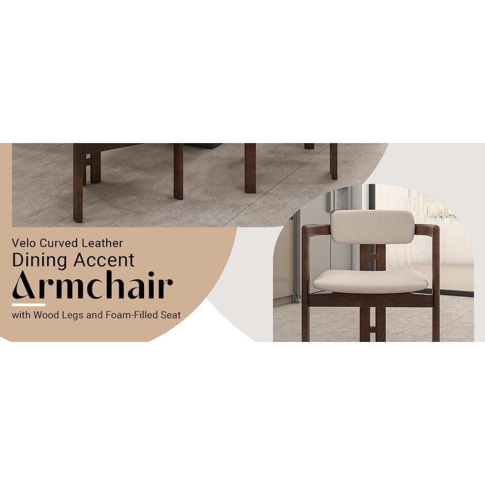Velo Series Modern Dining Chair in Walnut Color Wood with Toupe Seat