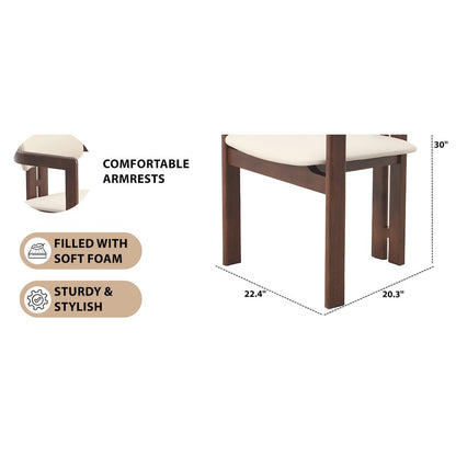 Velo Series Modern Dining Chair in Walnut Color Wood with Toupe Seat
